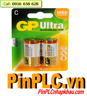 Pin trung C 1.5V Alkaline GP14A-2U2 _Pin GP14A-2U2 ULTRA Alkaline _Vỉ 2viên